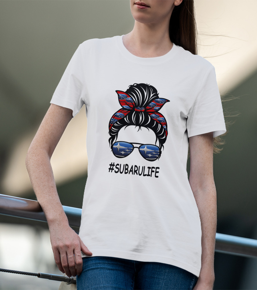 SUBARULIFE Bandana And Sunglasses Icon With Subaru T-Shirt