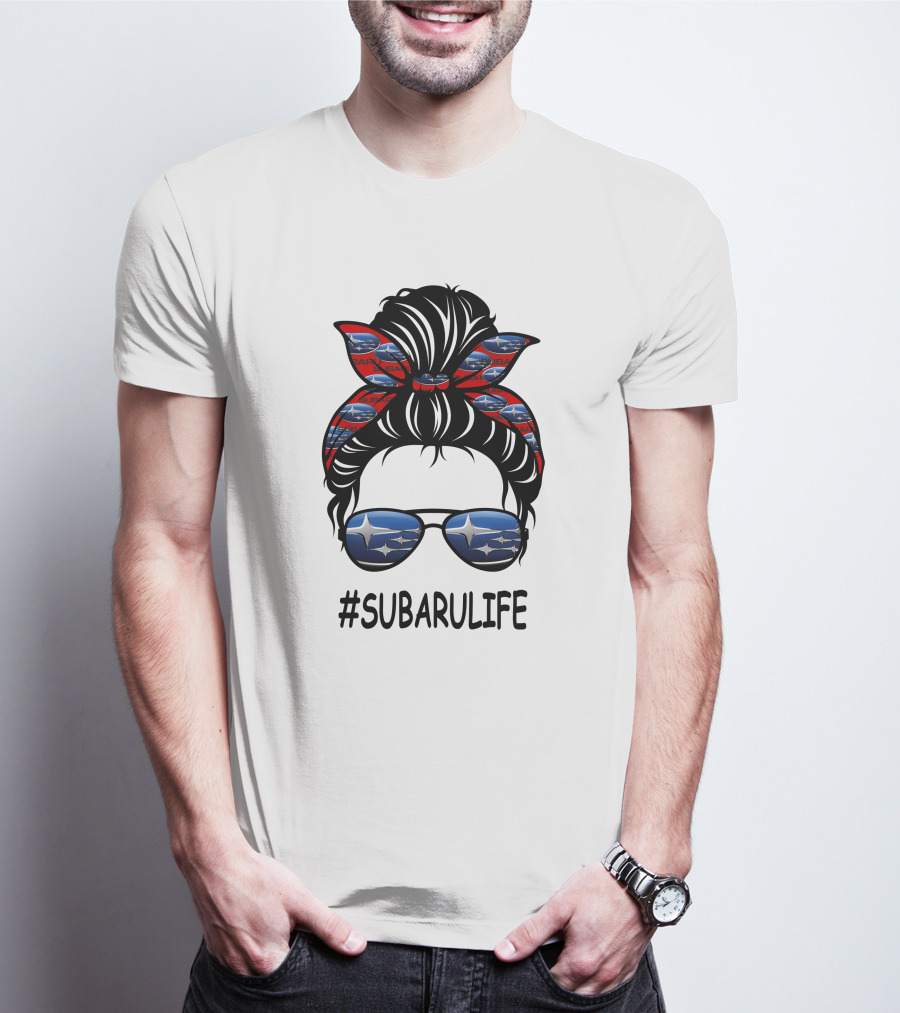 SUBARULIFE Bandana And Sunglasses Icon With Subaru T-Shirt