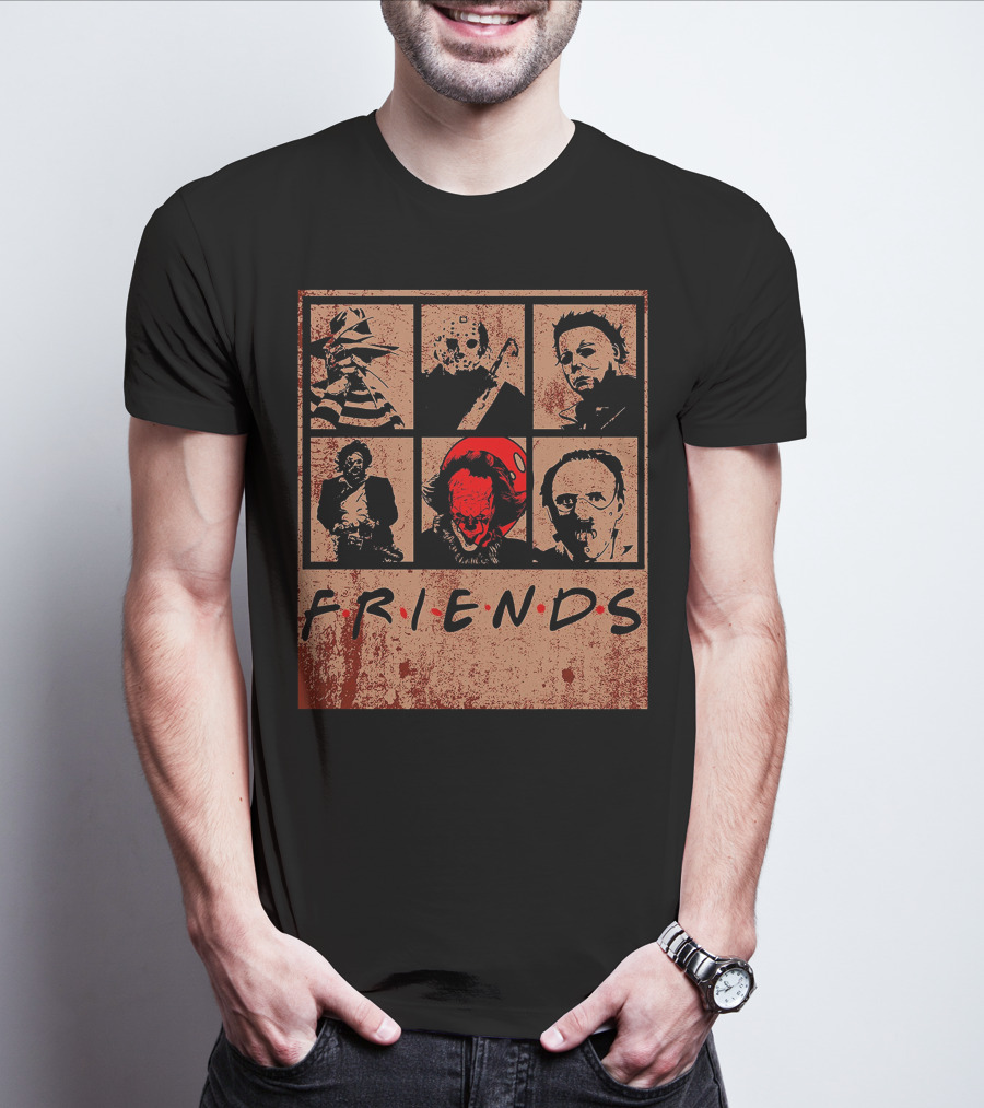 Halloween Nightmare Horror Movies Icons Horror Friends Party T-Shirt