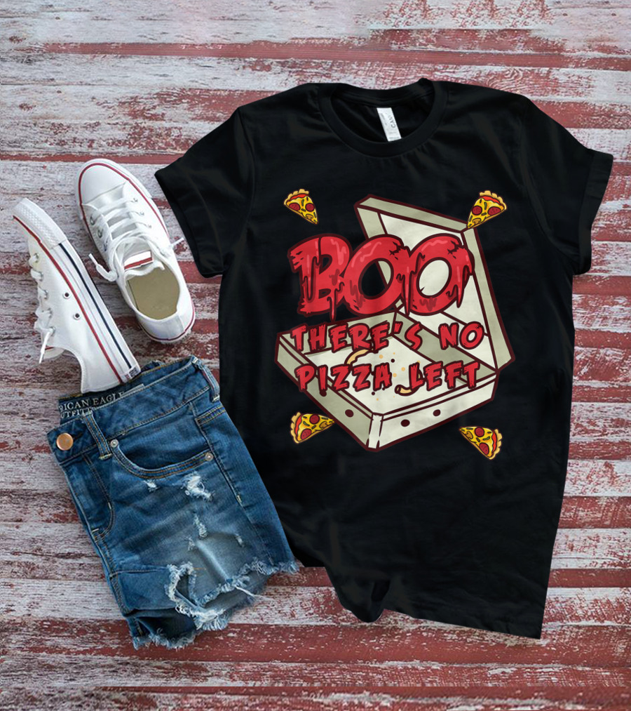 BOO Pizza Box Surprise There's No Pizza Left Scattered Slices T-Shirt