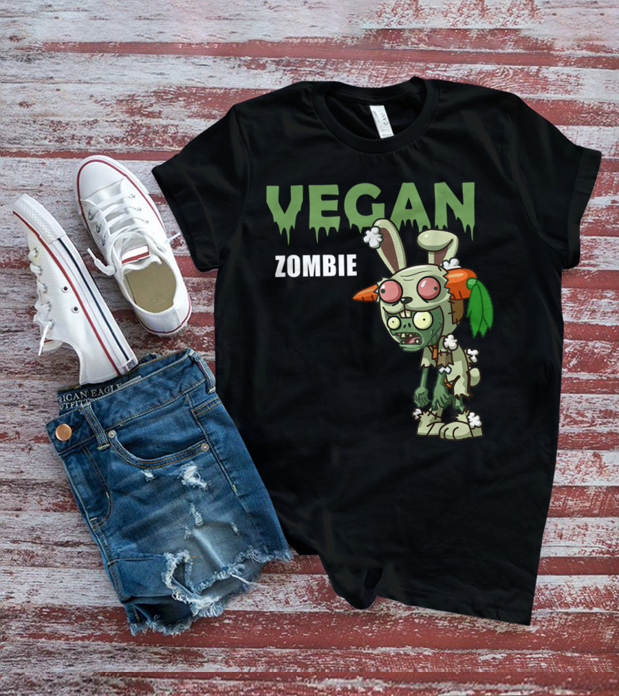VEGAN ZOMBIE Carrot Bunny Costume Character T-Shirt