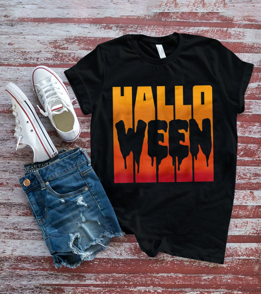 Halloween Dripping Text T-Shirt