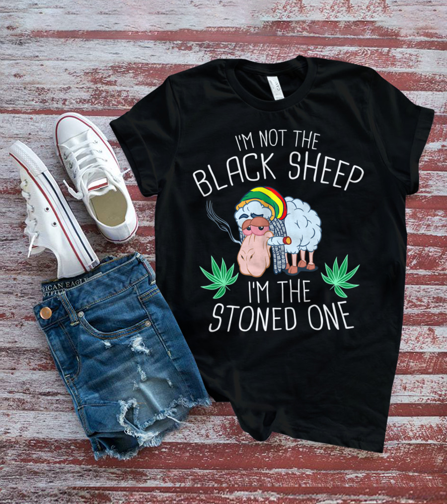 I'm Not The Black Sheep I'm The Stoned One Weed Cannabis Sheep THC T-Shirt
