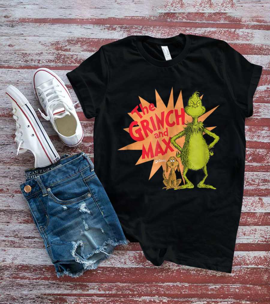 The Grinch And Max Dr. Seuss Burst T-Shirt