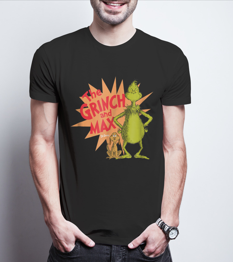 The Grinch And Max Dr. Seuss Burst T-Shirt