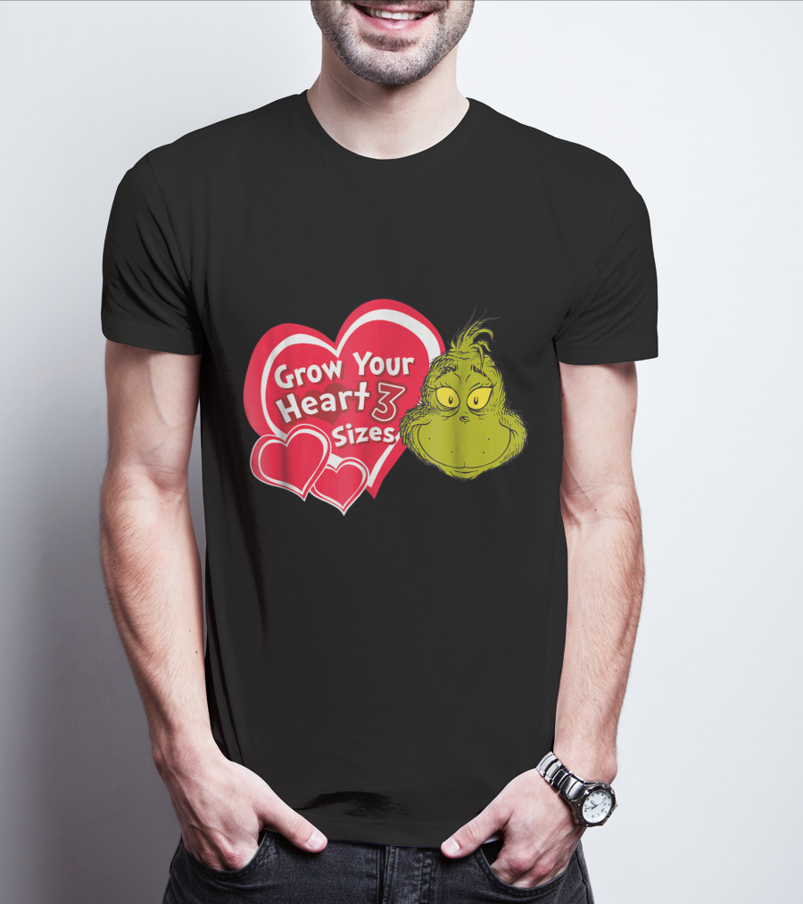 Dr Seuss Grinch Grow Your Heart 3 Sizes T-Shirt