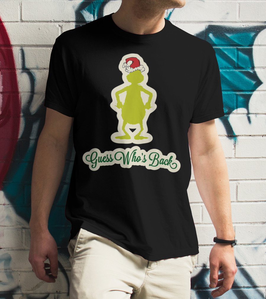 Dr Seuss Grinch Guess Who's Back Santa Hat T-Shirt