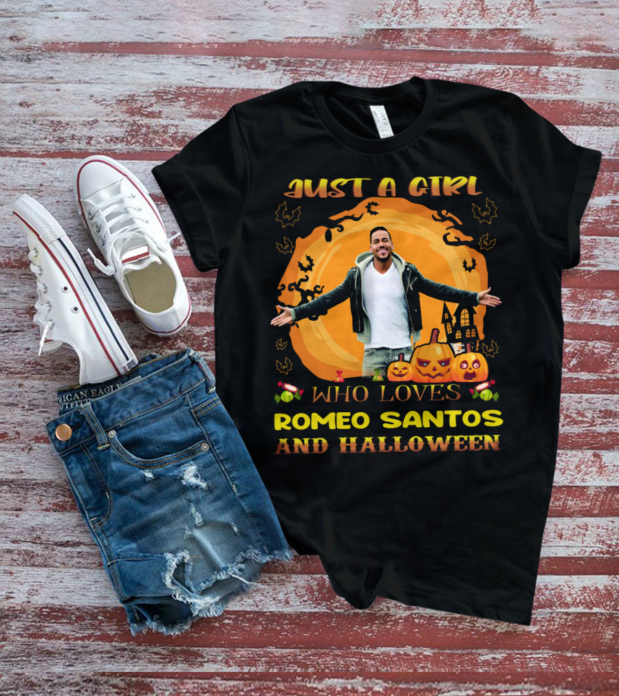 Just A Girl Who Loves Romeo Santos And Halloween T-Shirt