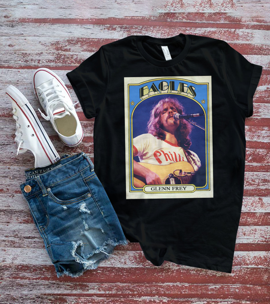 Eagles Glenn Frey Vintage Phillies Tee Card T-Shirt