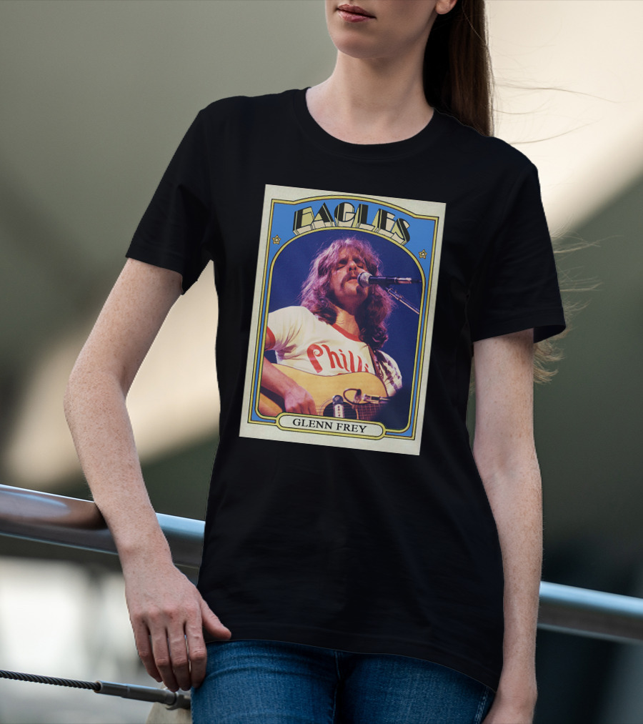 Eagles Glenn Frey Vintage Phillies Tee Card T-Shirt