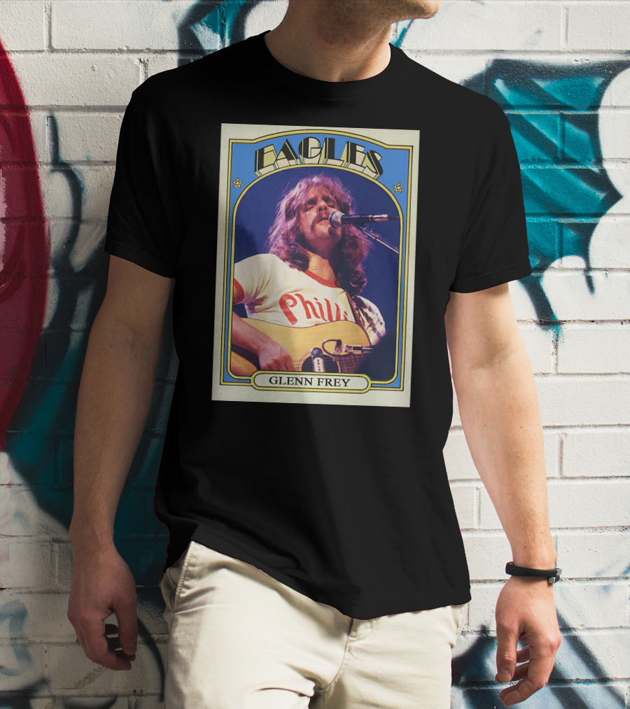 Eagles Glenn Frey Vintage Phillies Tee Card T-Shirt