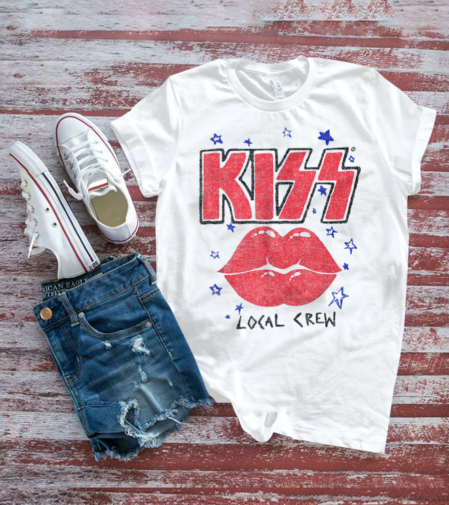 KISS Local Crew Lips And Stars T-Shirt