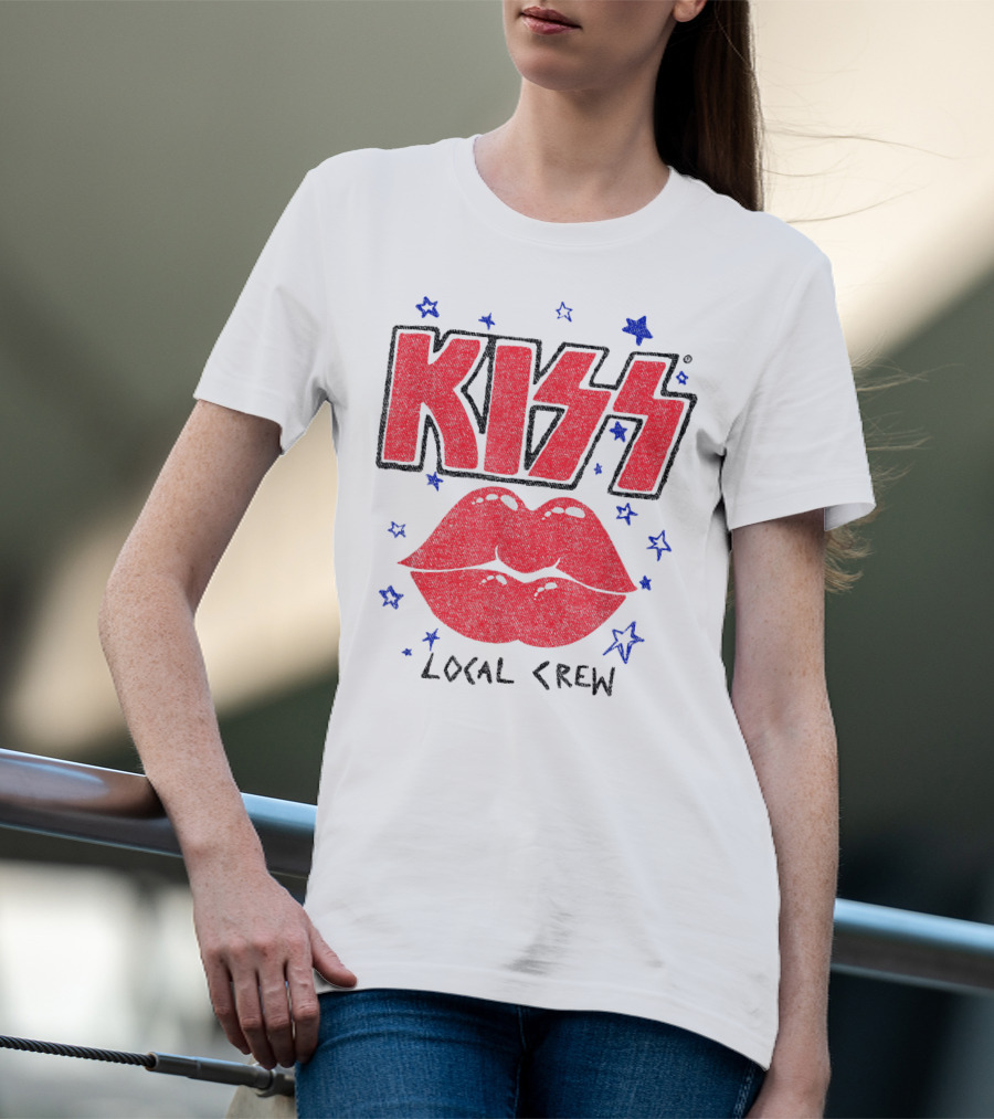 KISS Local Crew Lips And Stars T-Shirt
