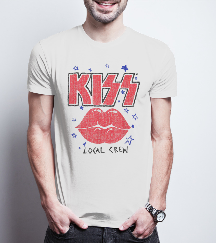 KISS Local Crew Lips And Stars T-Shirt