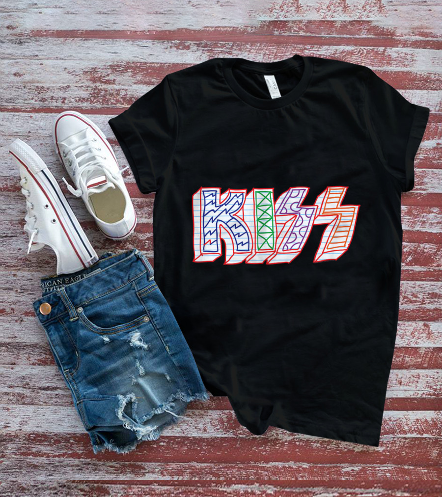KISS Colorful Sketch Pattern Notebook T-Shirt