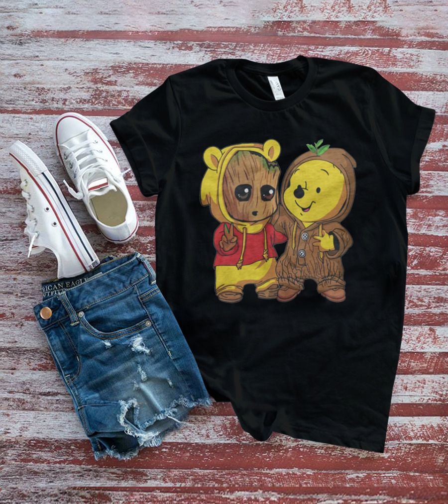 Groot And Bear Friend Cute Costume Crossover T-Shirt