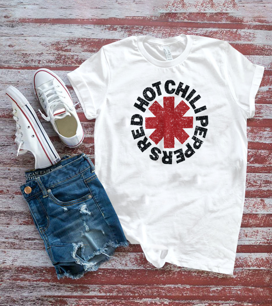 Red Hot Chili Peppers Distressed Logo Star T-Shirt