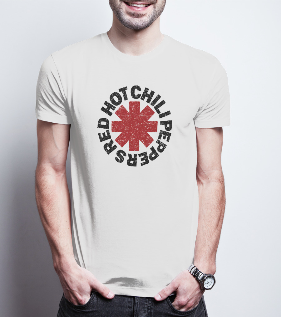 Red Hot Chili Peppers Distressed Logo Star T-Shirt