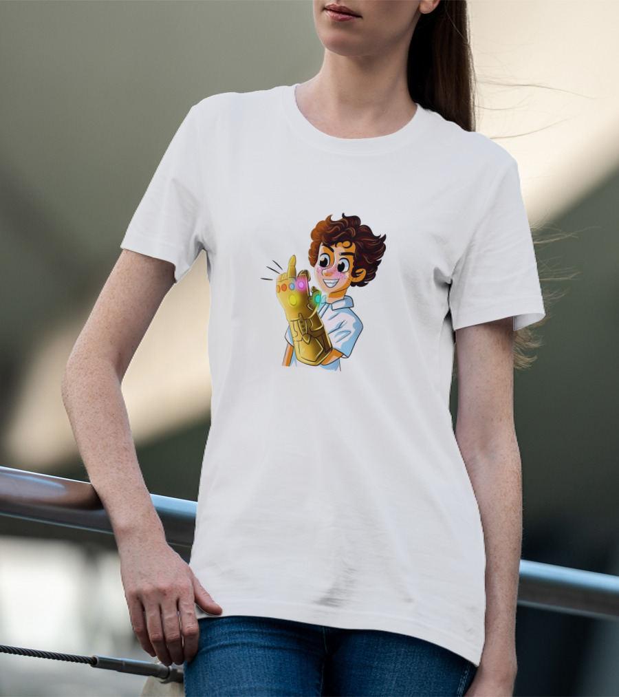 Jack Dylan Grazer Cartoon Character Wearing Infinity Gauntlet T-Shirt