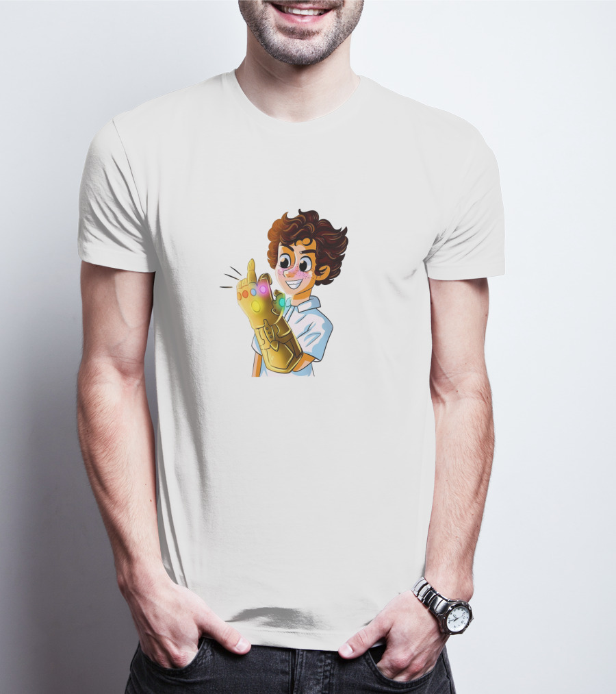 Jack Dylan Grazer Cartoon Character Wearing Infinity Gauntlet T-Shirt