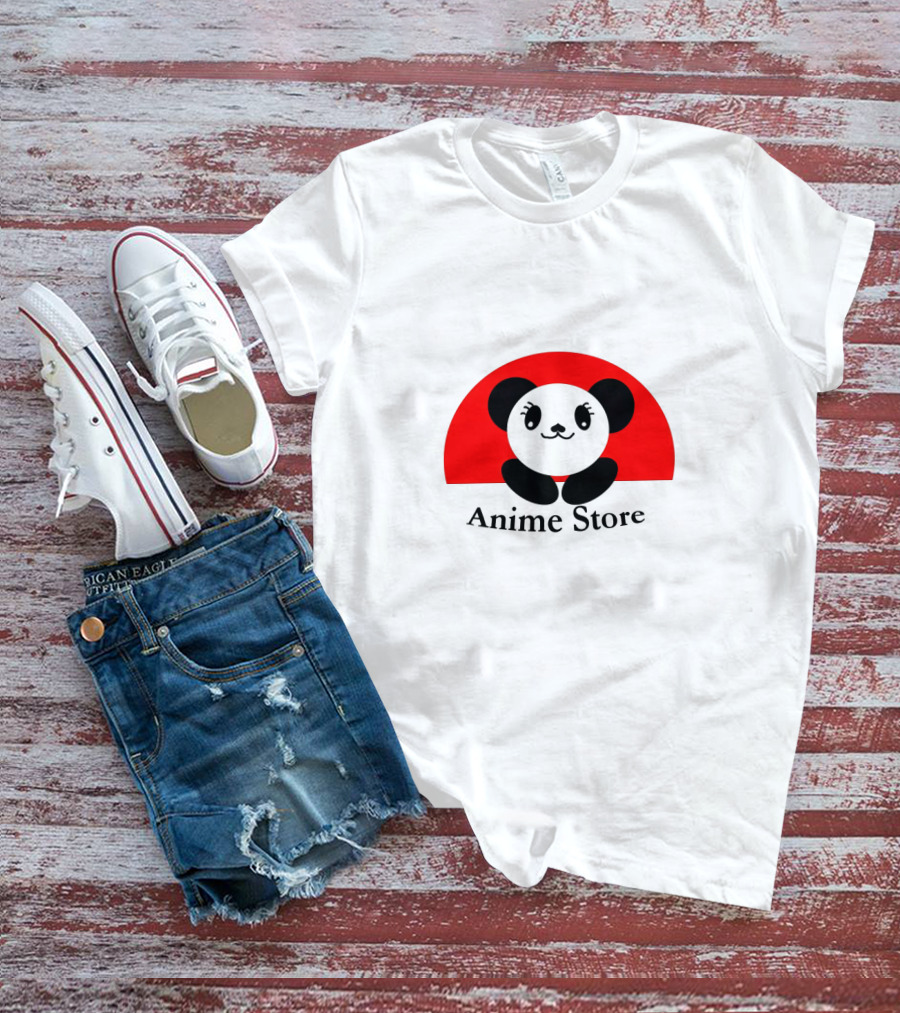 Anime Store Panda Logo Japan Sun Circle T-Shirt