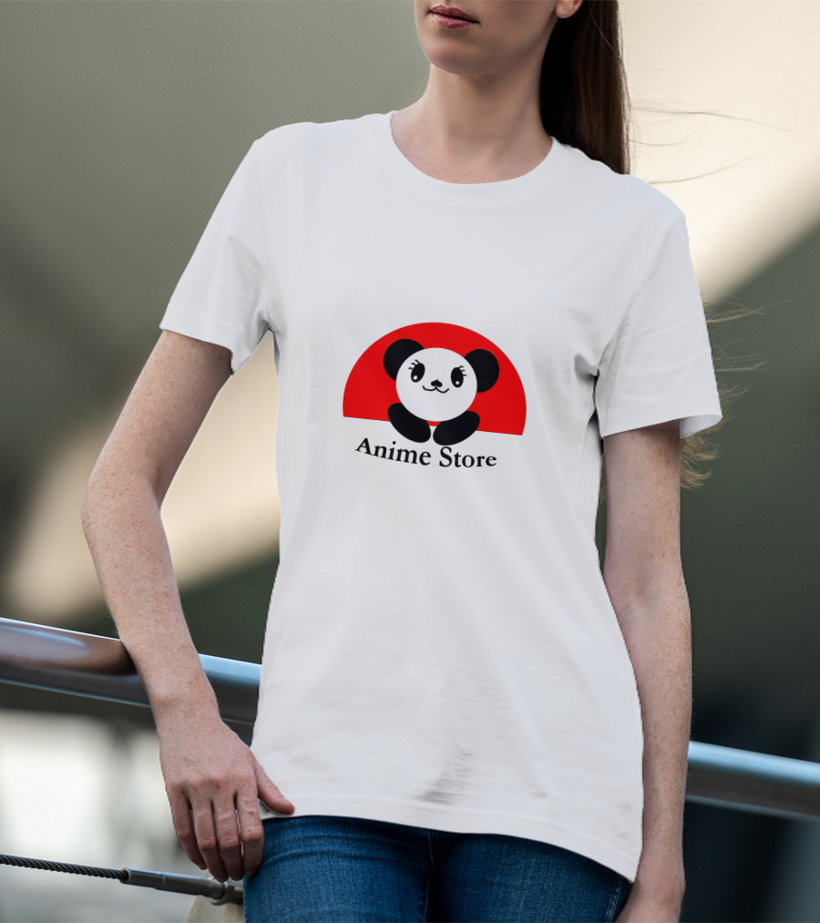 Anime Store Panda Logo Japan Sun Circle T-Shirt