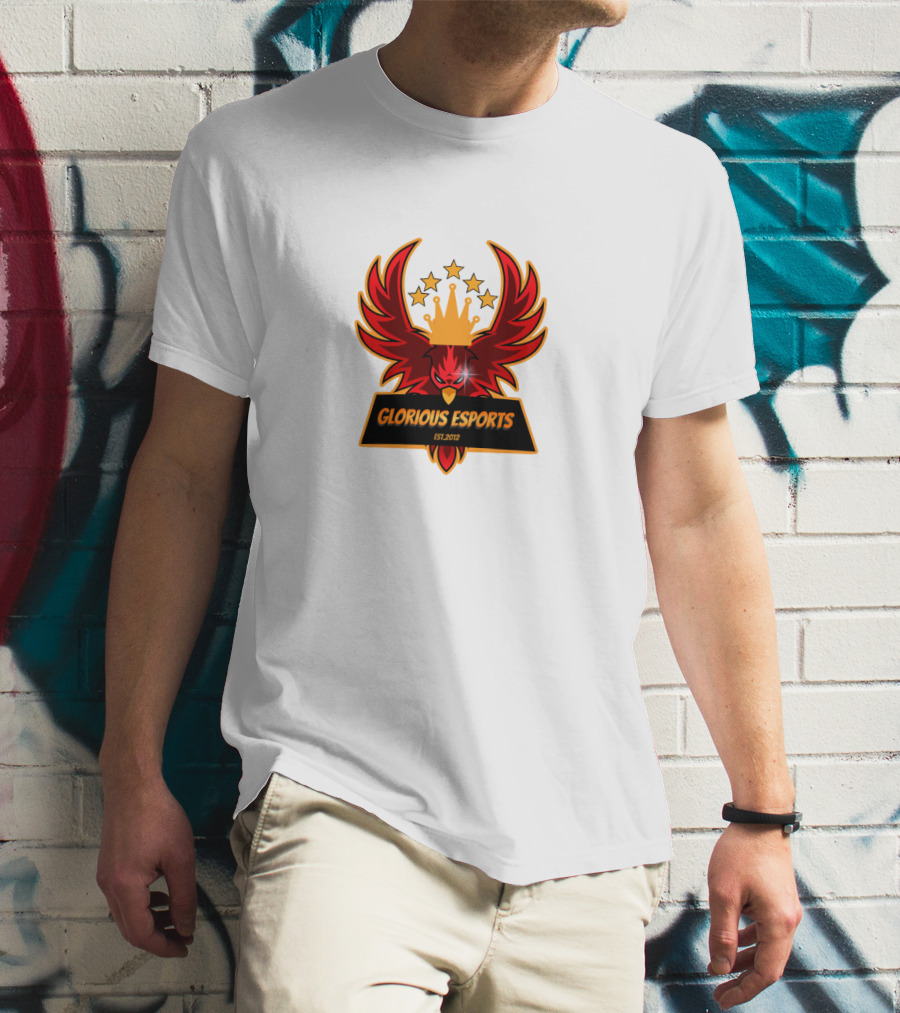 Glorious Esports Est.2012 Crowned Red Phoenix With Stars T-Shirt