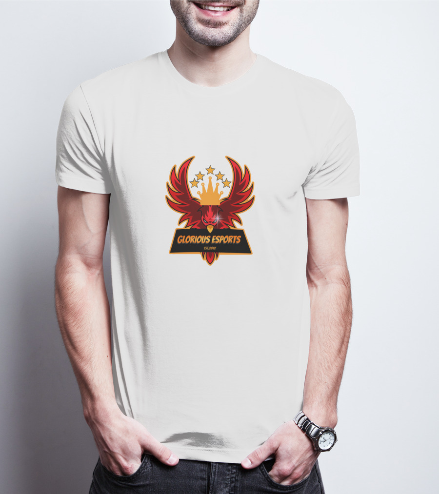 Glorious Esports Est.2012 Crowned Red Phoenix With Stars T-Shirt