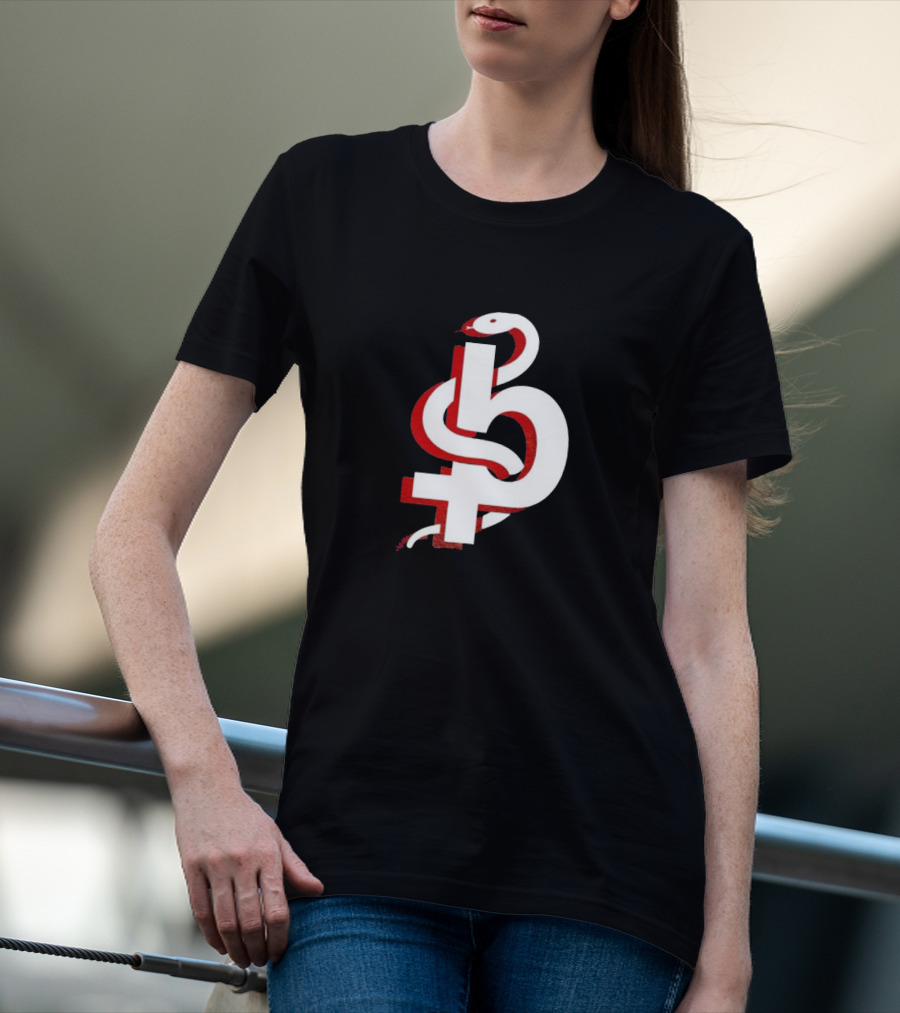 Blackbear Snake Symbol Icon With Red And White T-Shirt