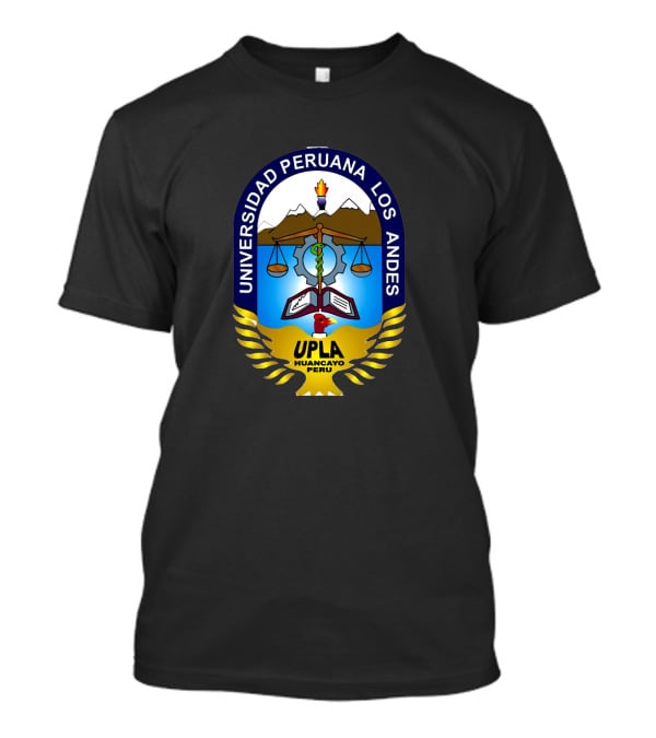 Universidad Peruana Los Andes UPLA Huancayo Peru Crest With Scales And Mountains T-Shirt