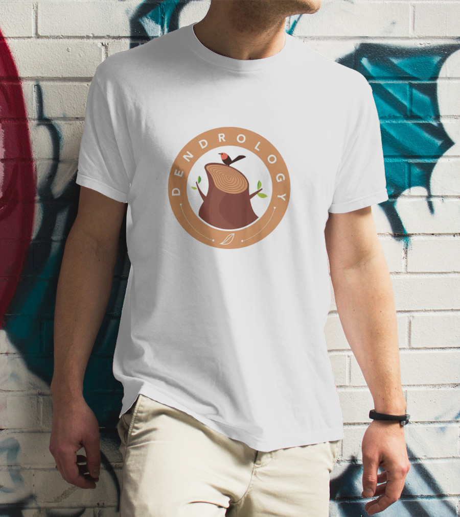 Dendrology Tree Stump With Bird Circle T-Shirt