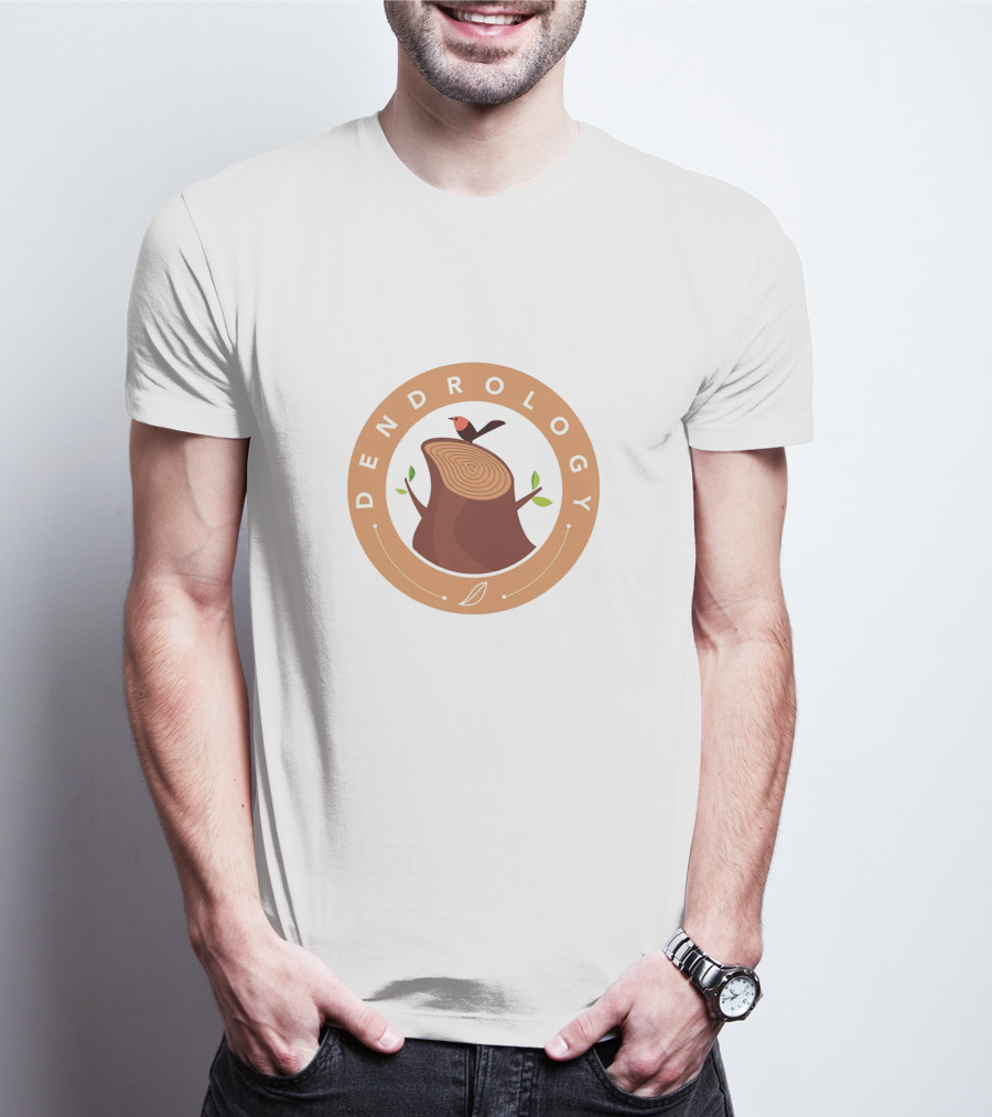Dendrology Tree Stump With Bird Circle T-Shirt