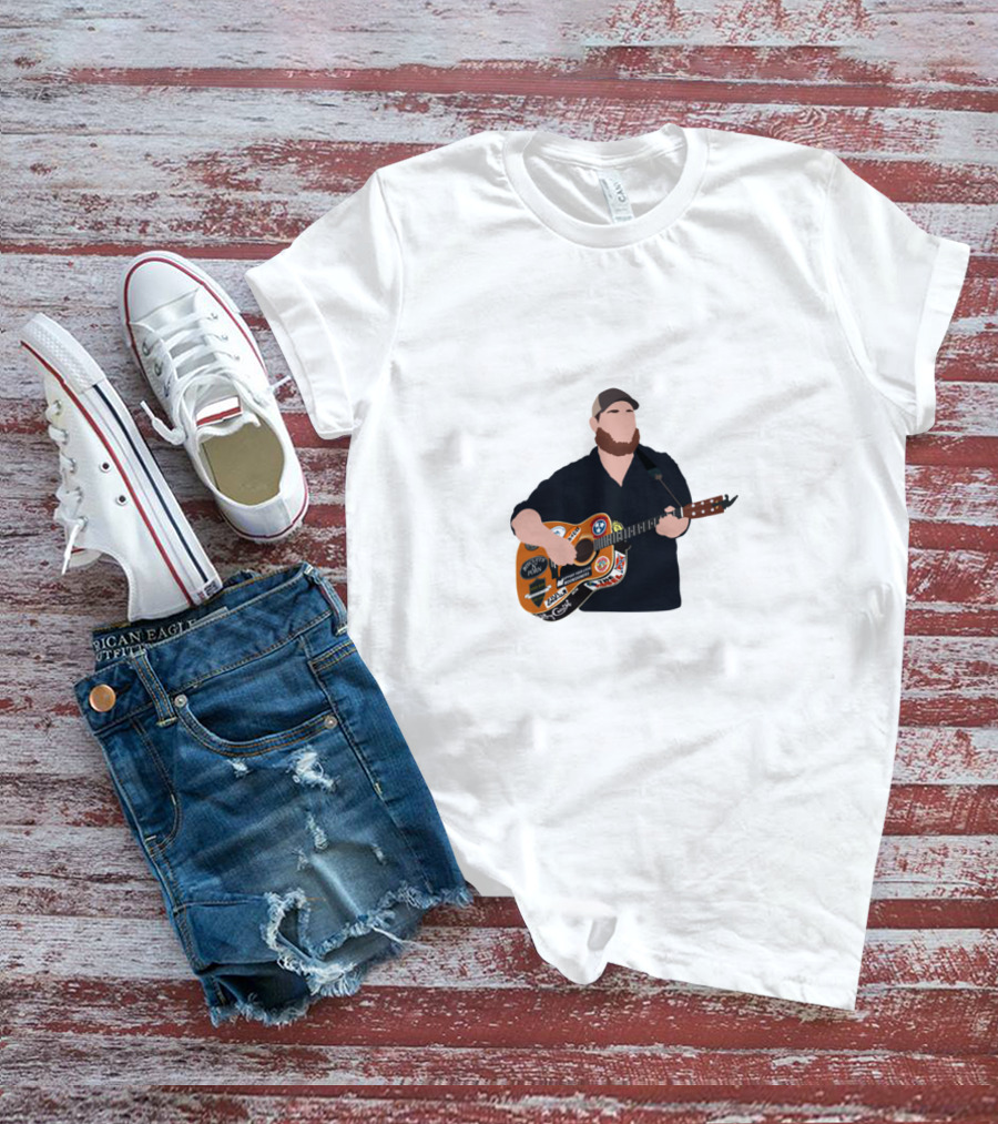 Luke Combs Playing Guitar With Stickers T-Shirt
