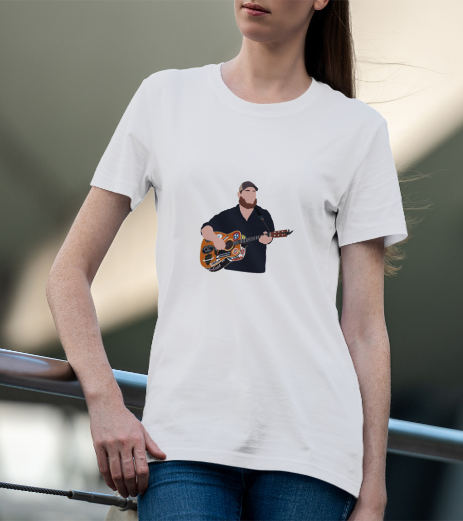 Luke Combs Playing Guitar With Stickers T-Shirt
