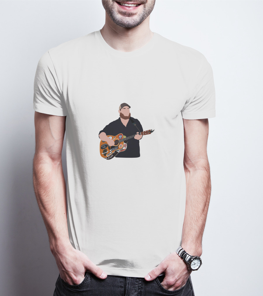 Luke Combs Playing Guitar With Stickers T-Shirt