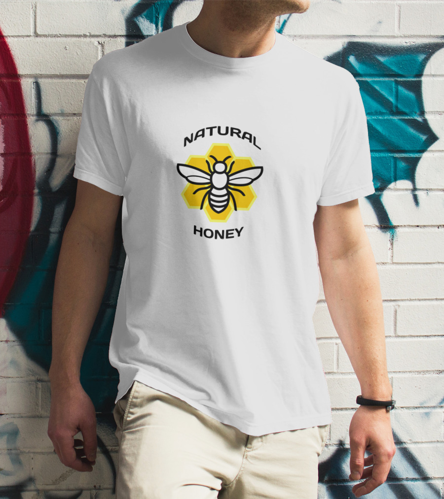 Natural Honey Bee Hexagon T-Shirt