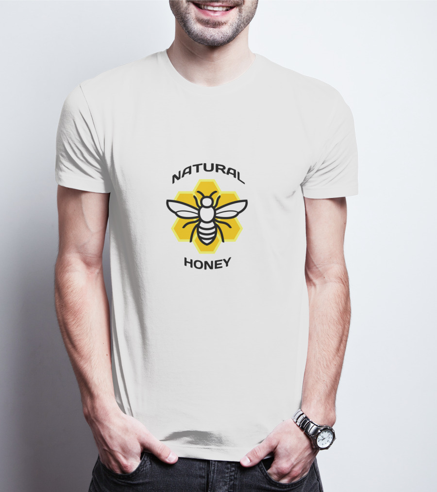 Natural Honey Bee Hexagon T-Shirt