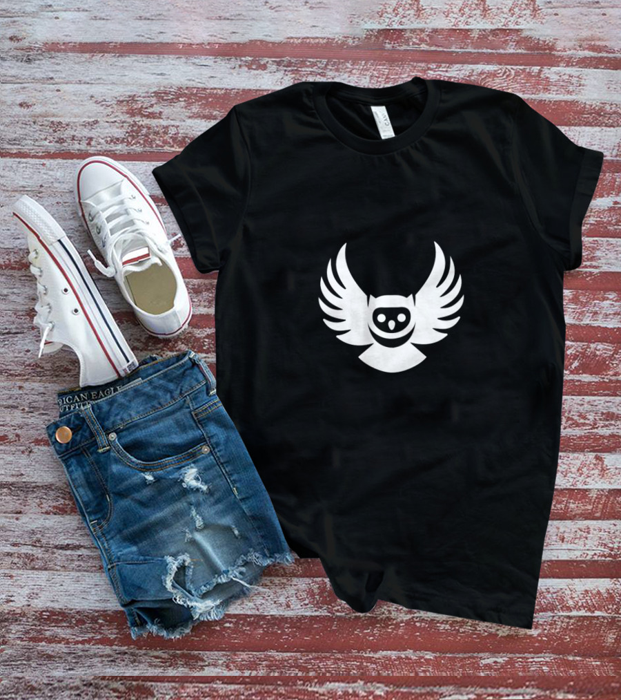 Smii7y Owl Logo With Wings T-Shirt