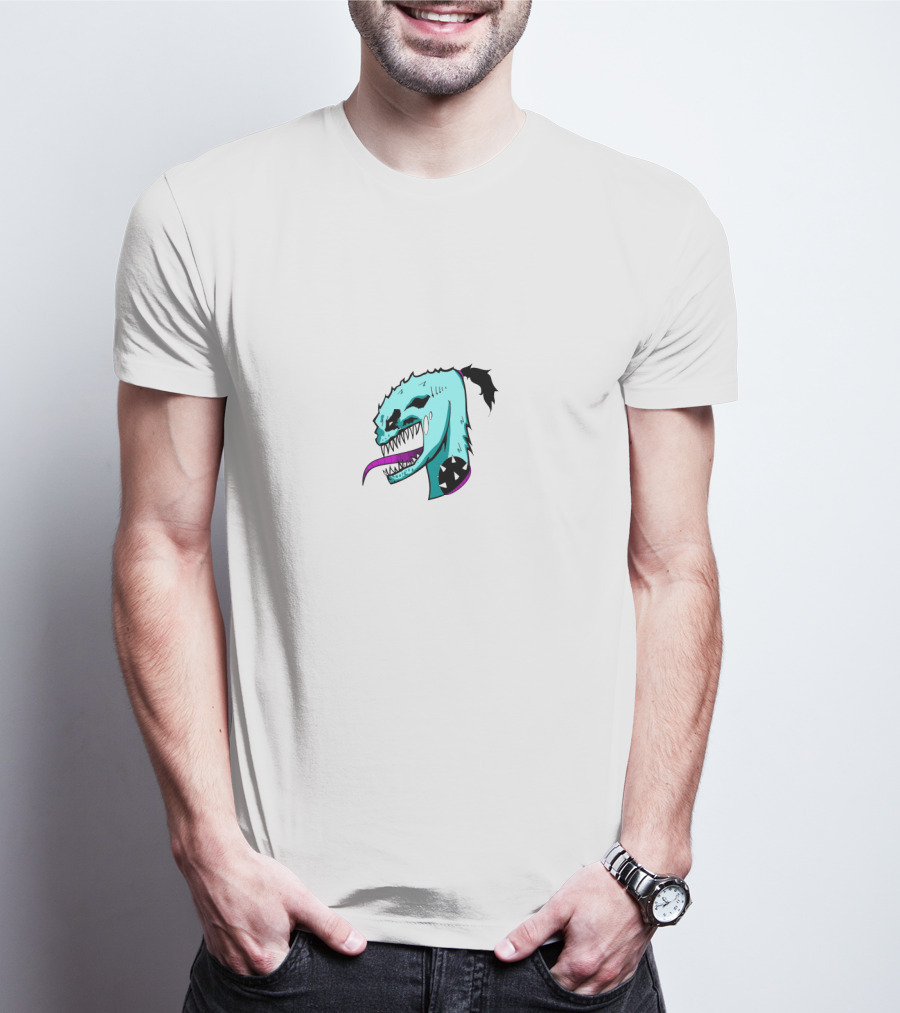 ZHC Merch Monster Creature Illustration Blue And Purple Tongue T-Shirt