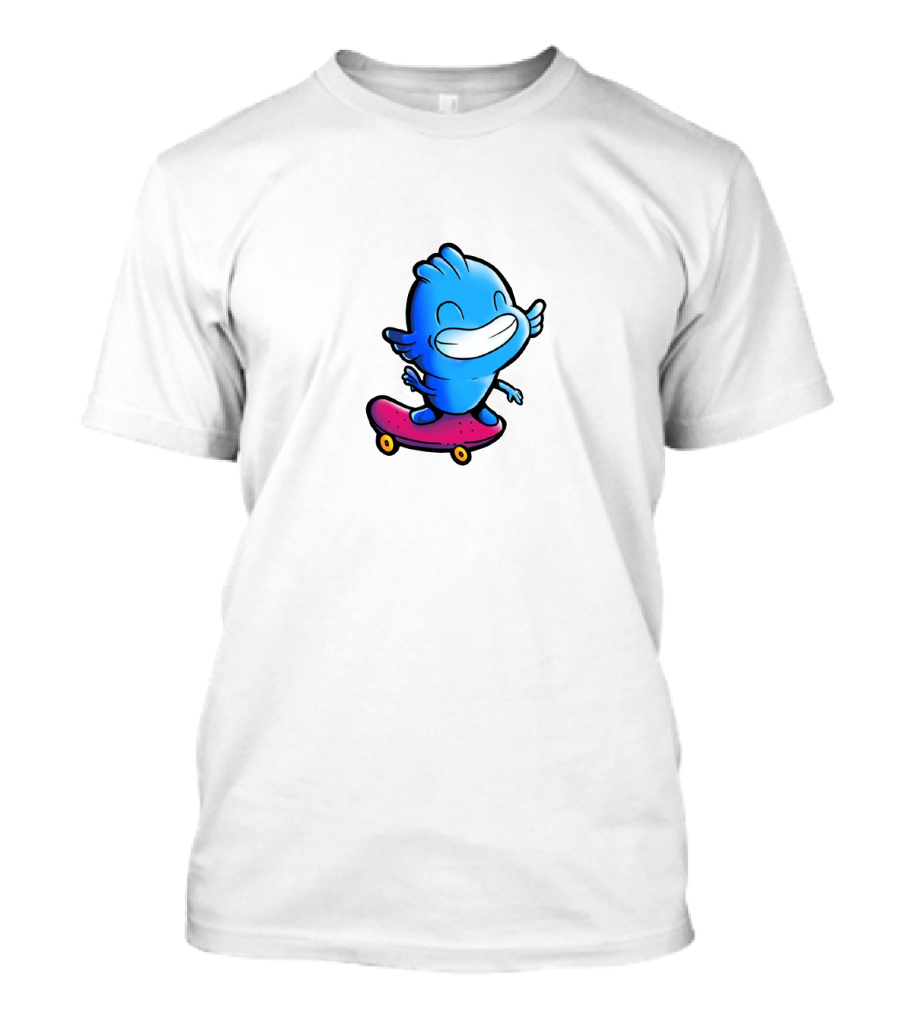 Gawx Blue Character Skateboarding Adventures T-Shirt