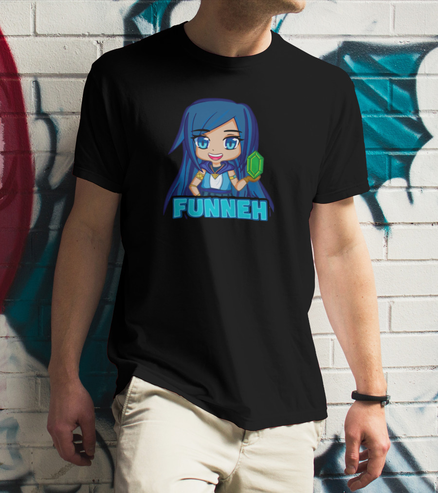 Funneh ItsFunneh Character Holding Emerald Gem T-Shirt