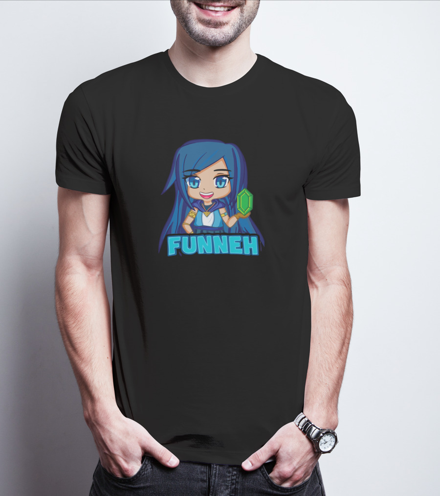 Funneh ItsFunneh Character Holding Emerald Gem T-Shirt