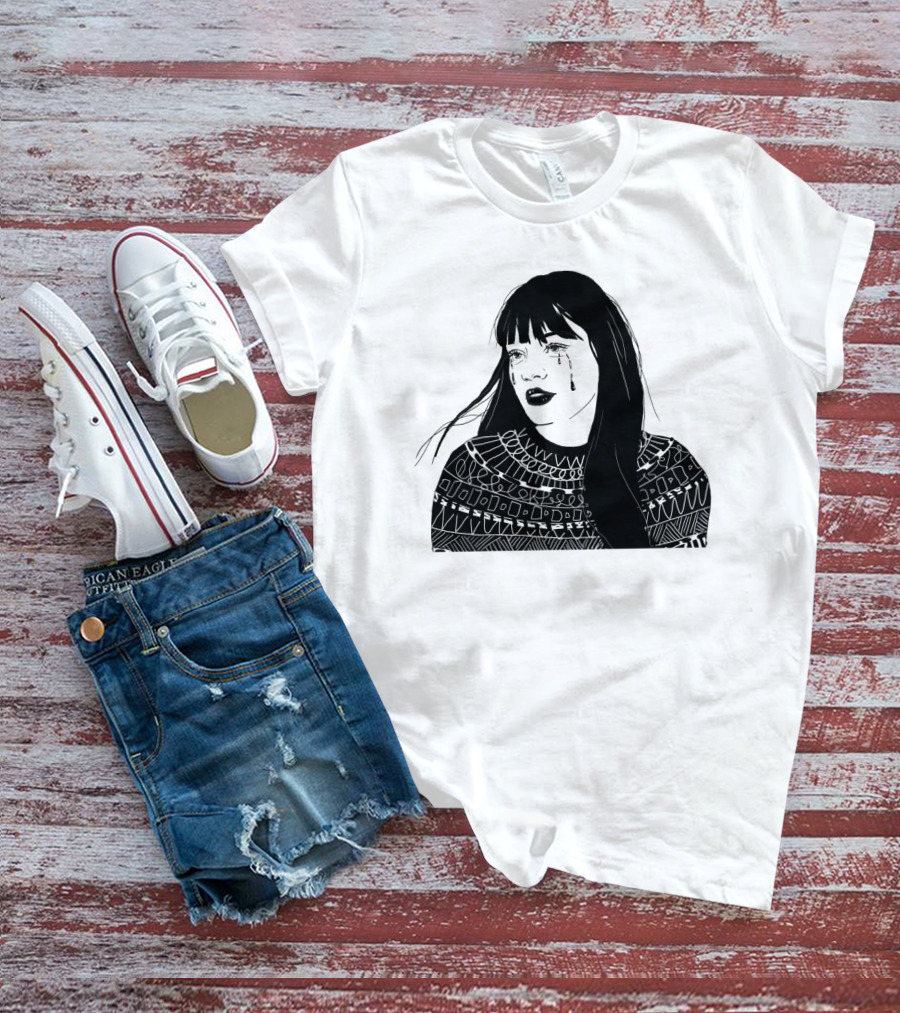 Druck Crying Woman T-Shirt