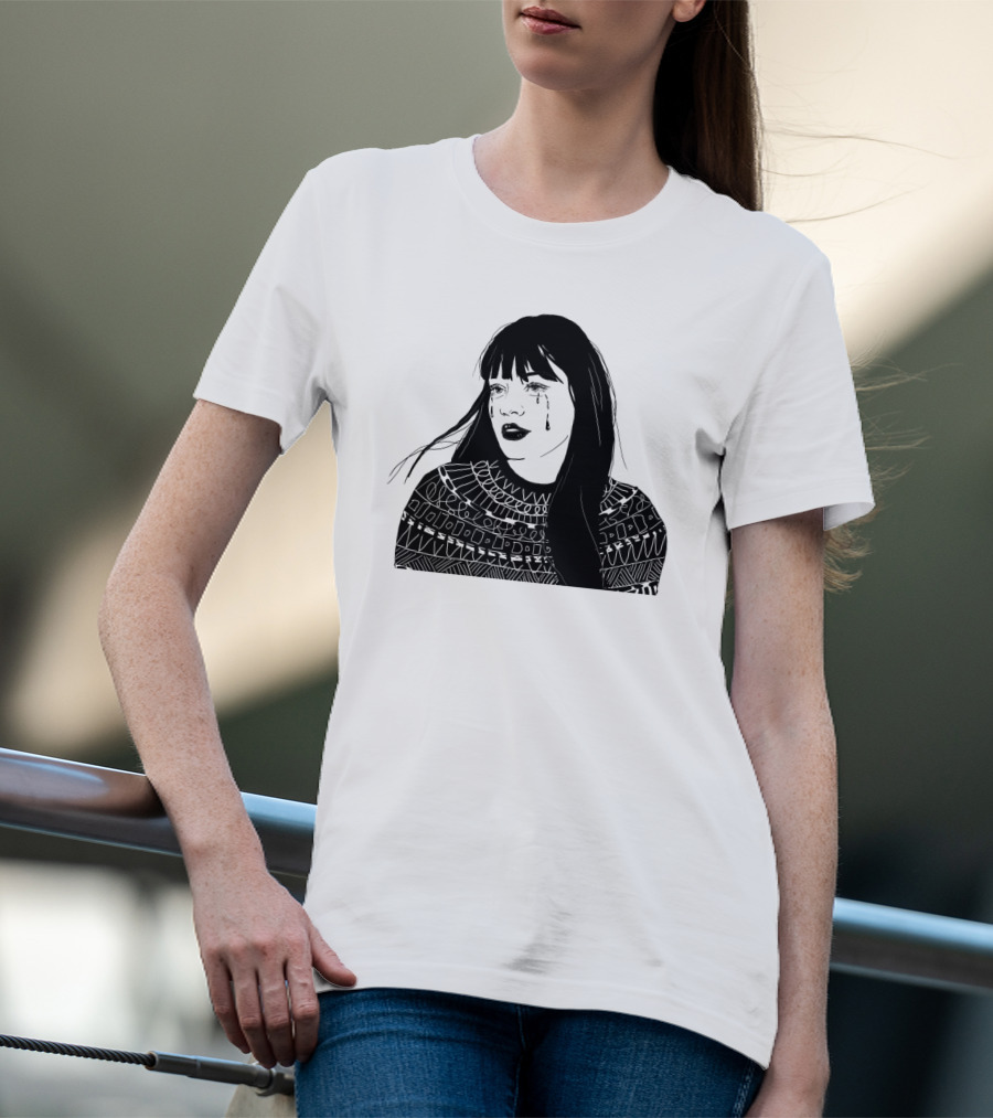 Druck Crying Woman T-Shirt