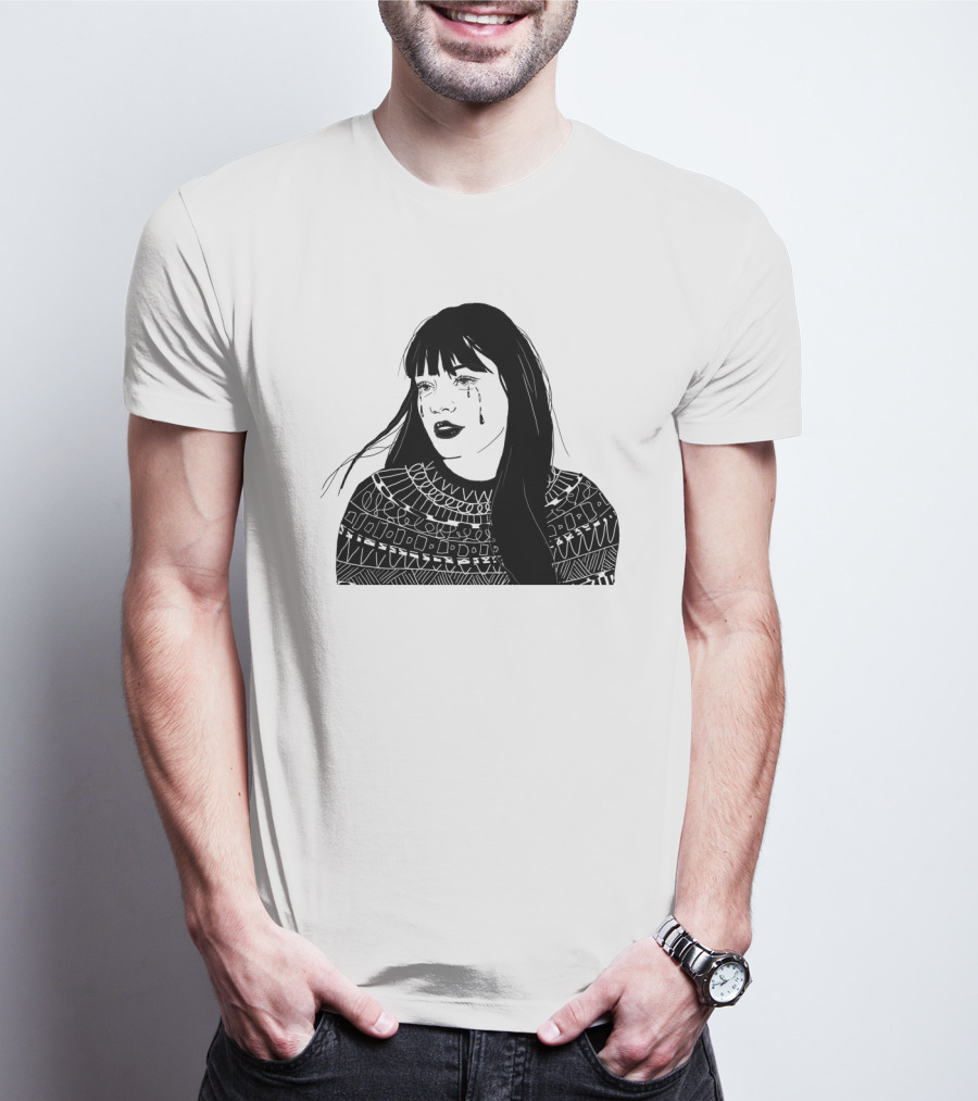 Druck Crying Woman T-Shirt