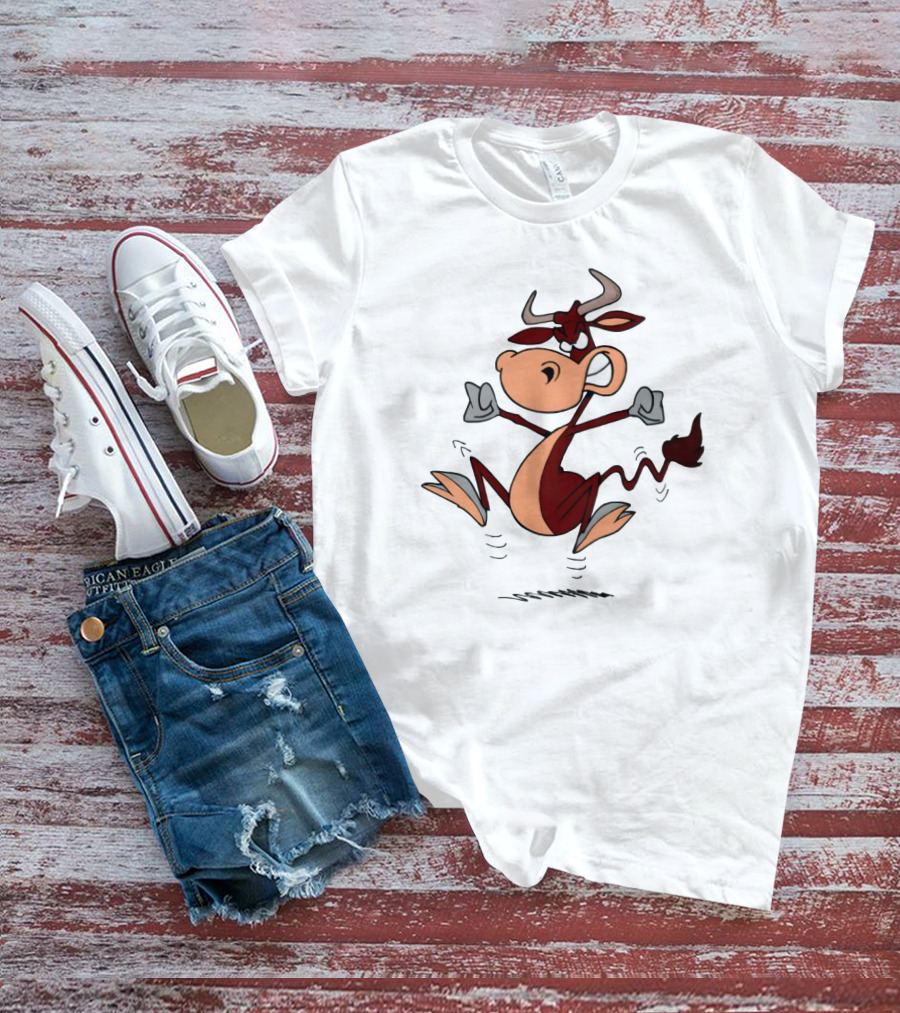 CowFartt Cartoon Jumping Angry Bull T-Shirt