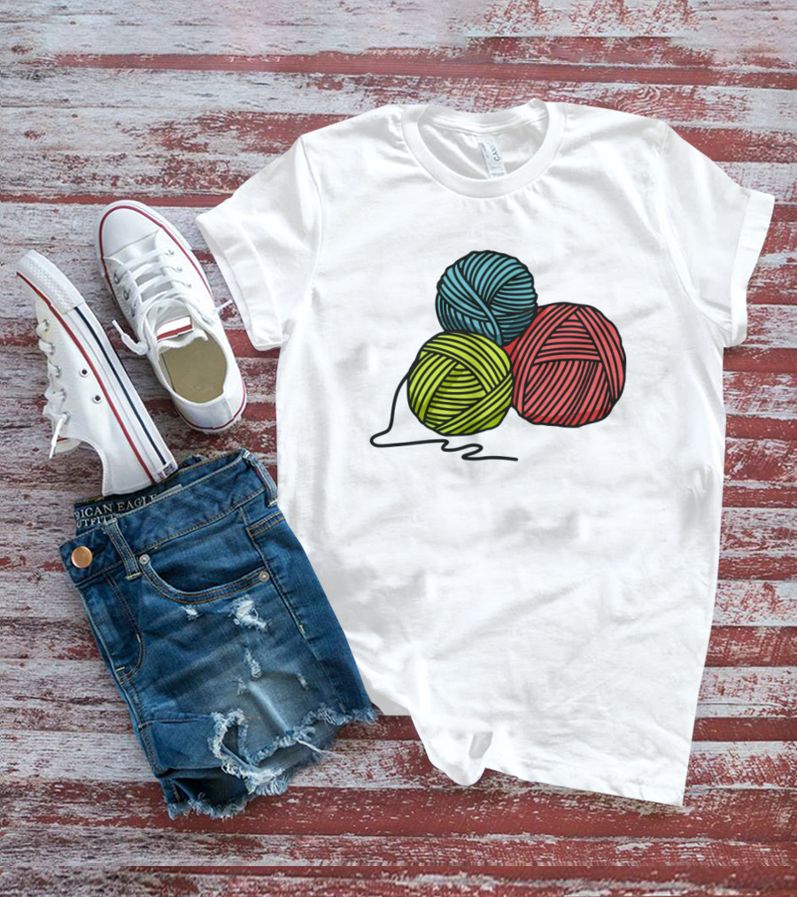 Yarn Balls Blue Green Red T-Shirt