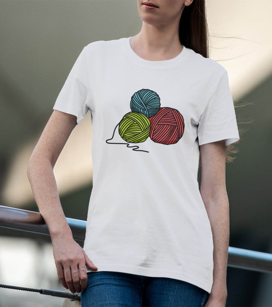 Yarn Balls Blue Green Red T-Shirt