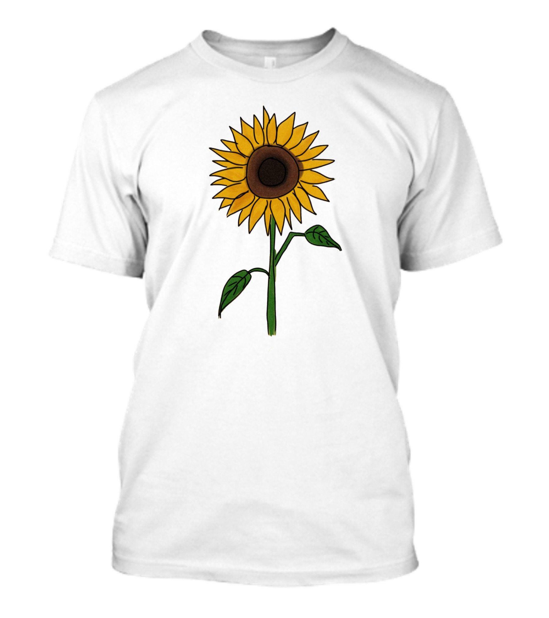 Sunflower Drawing Floral Botanical Nature T-Shirt