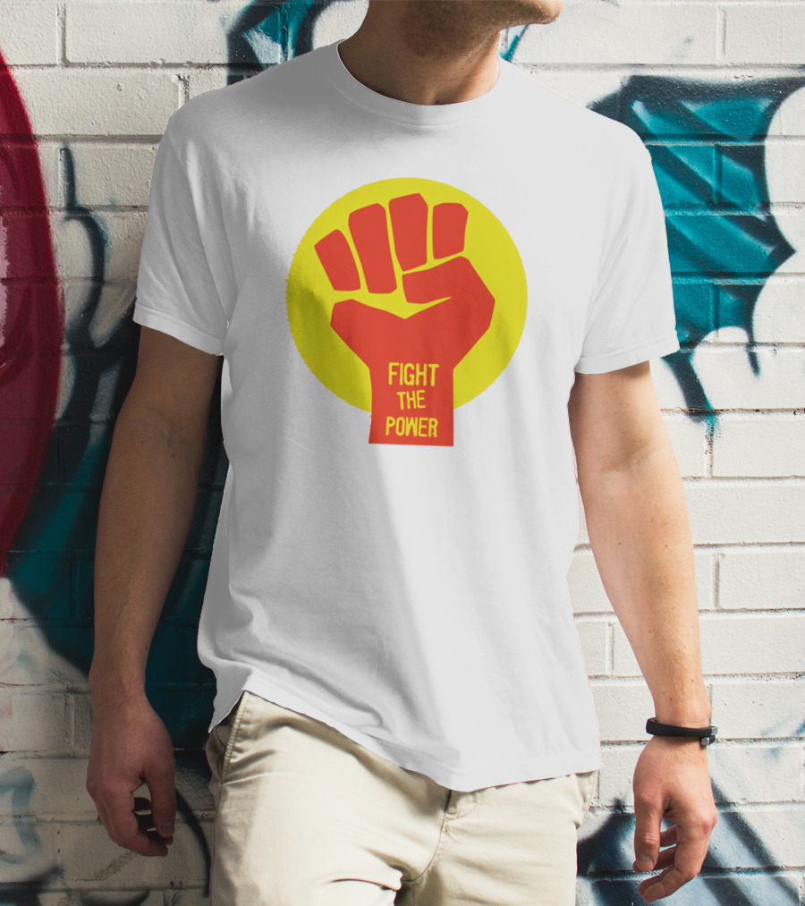 Fight The Power Fist Yellow Circle T-Shirt